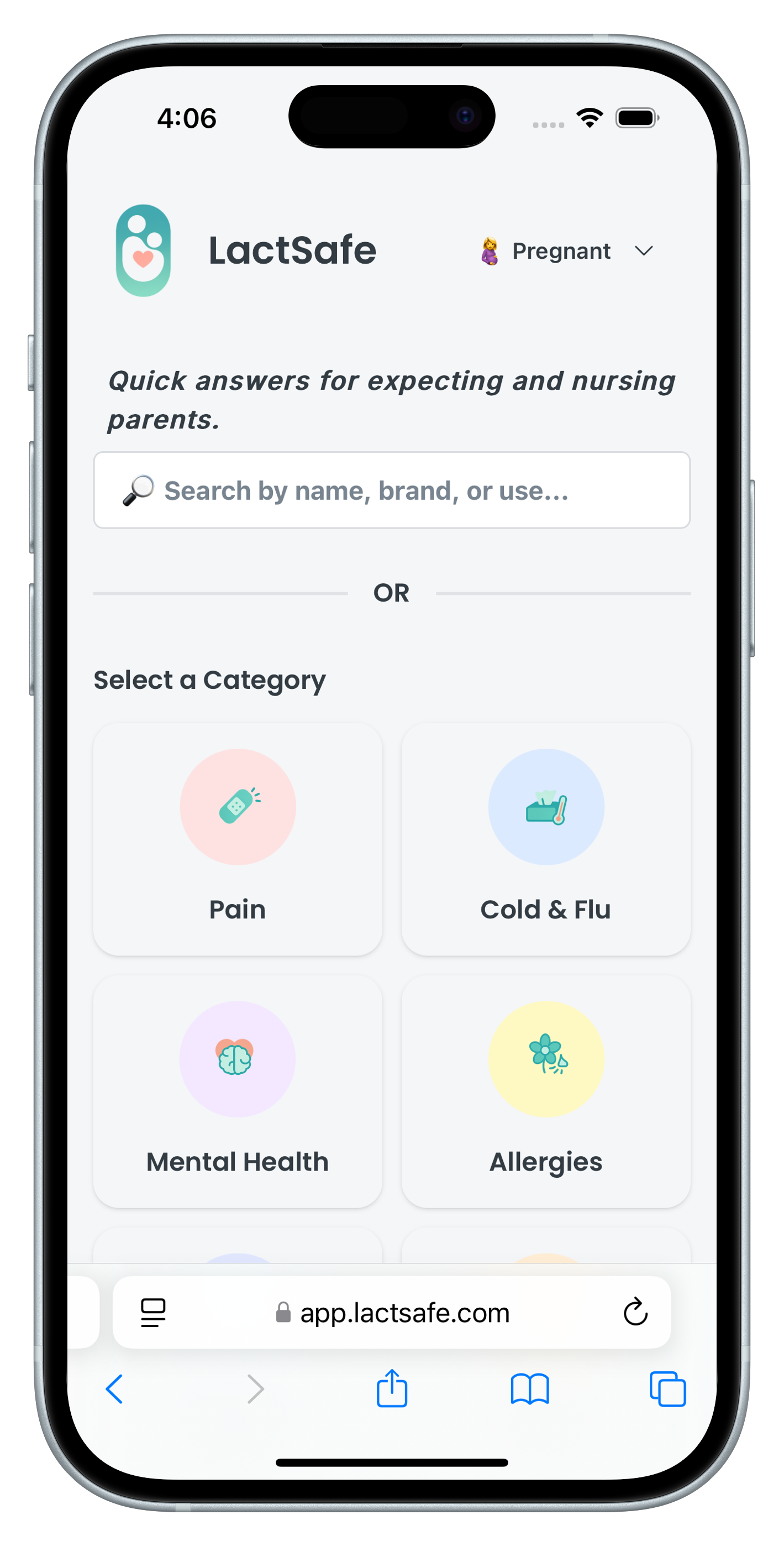 LactSafe app screenshot